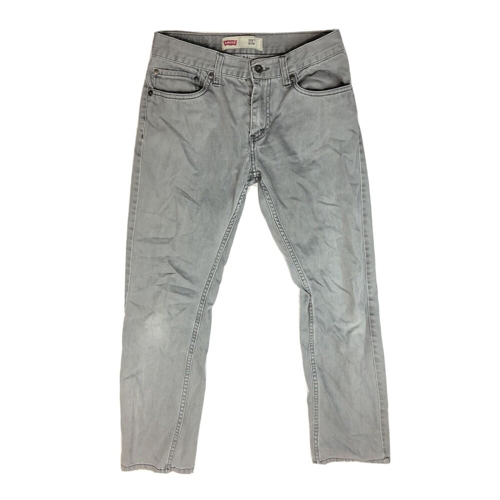 Levis 511 Slim Fit Boys Gray Wash Denim Jeans 100% Cotton 18 Reg 29 x 29 U8